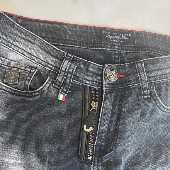 Philipp Plein Vintage Black Wash Skinny Fit Denim Jeans Size 30 Lightly Worn - Picture 2 of 5